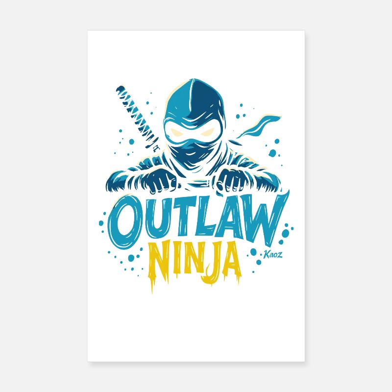Conception de dessin animé ninja hors-la-loi Poster 20 x 30 cm
