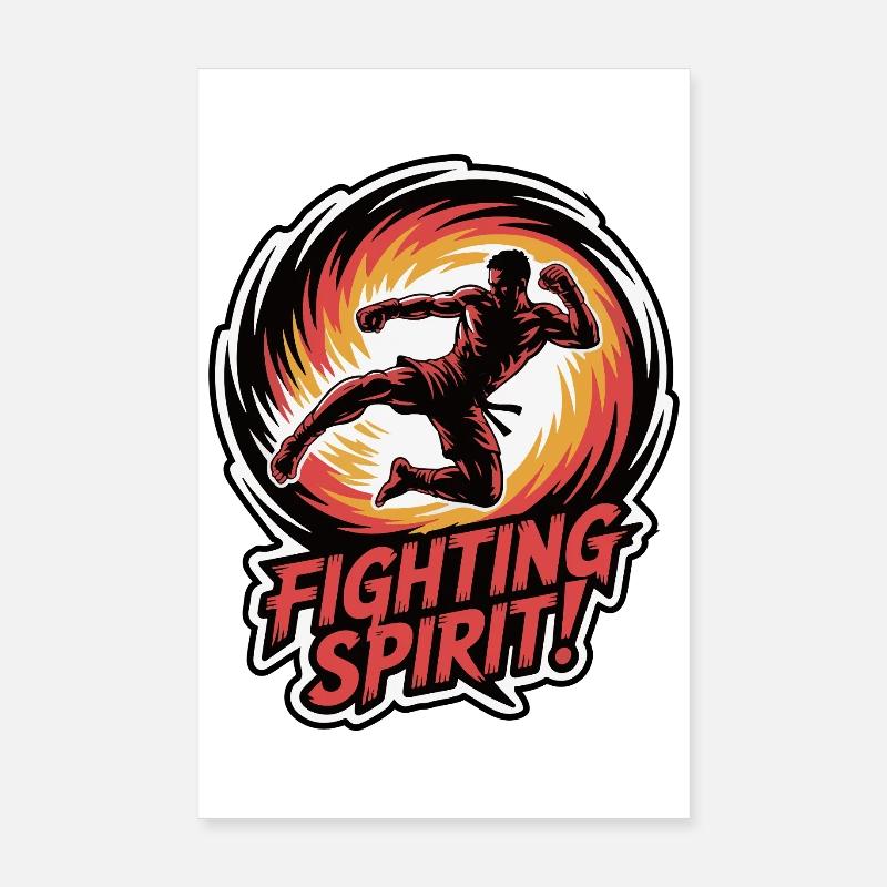 Illustration de combat d’arts martiaux dynamiques Poster 20 x 30 cm