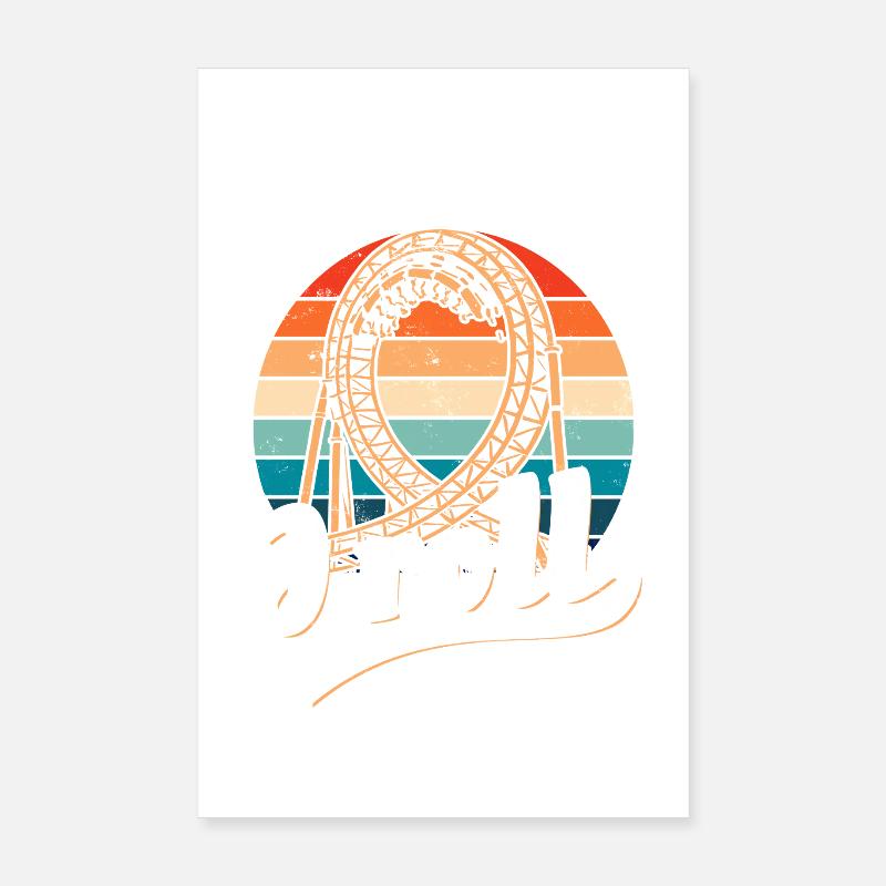 That's the way I roll - Achterbahn - Looping - Poster 20x30 cm - Weiß