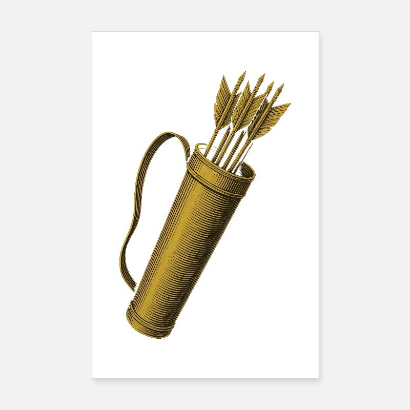 Bogenschießen Bogen Pfeil Köcher Bogenschütze Poster 20x30 cm