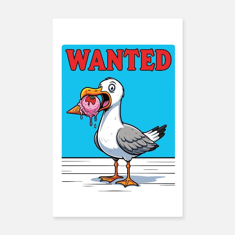 Gesucht Möwe Eiscreme Abenteuer Poster 8" x 12" (20x30 cm)