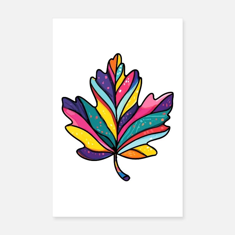 Feuille d'érable colorée Poster 20 x 30 cm