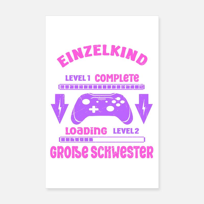 Einzelkind Complete - Loading Große Schwester 2026 - Poster 20x30 cm - Weiß