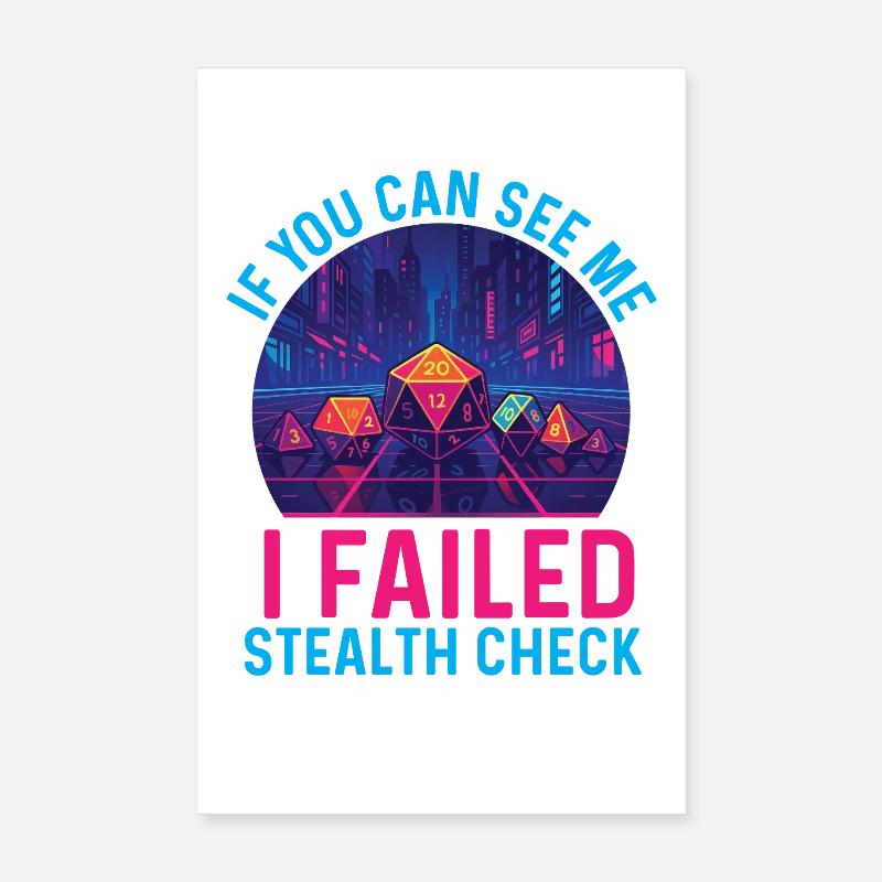 Échec Stealth Check Drôle RPG Joueur de table Poster 20 x 30 cm