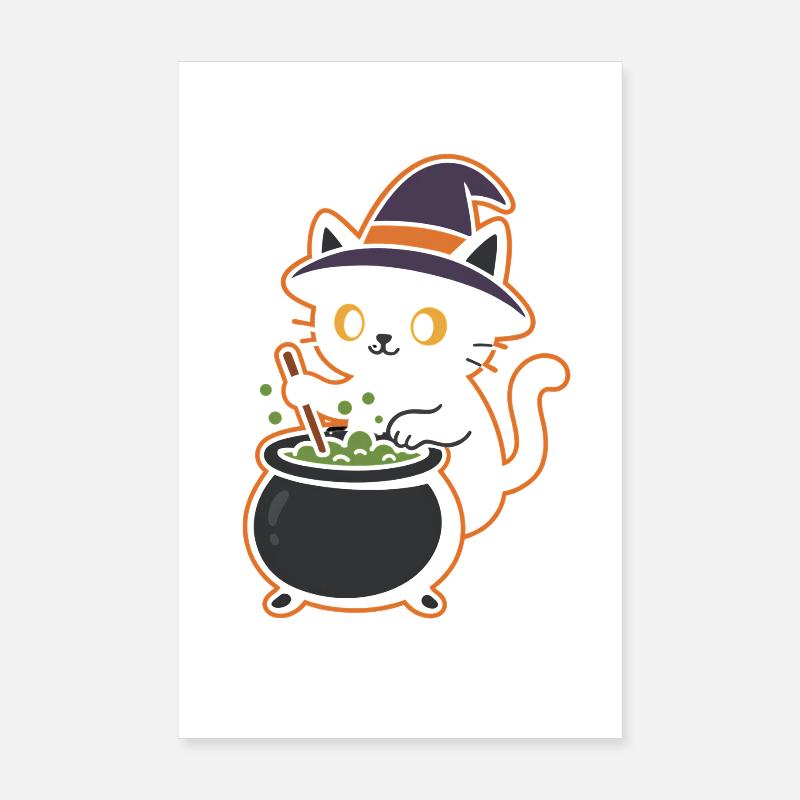 Cat Witch Potion Magic Design Poster 8" x 12" (20x30 cm)