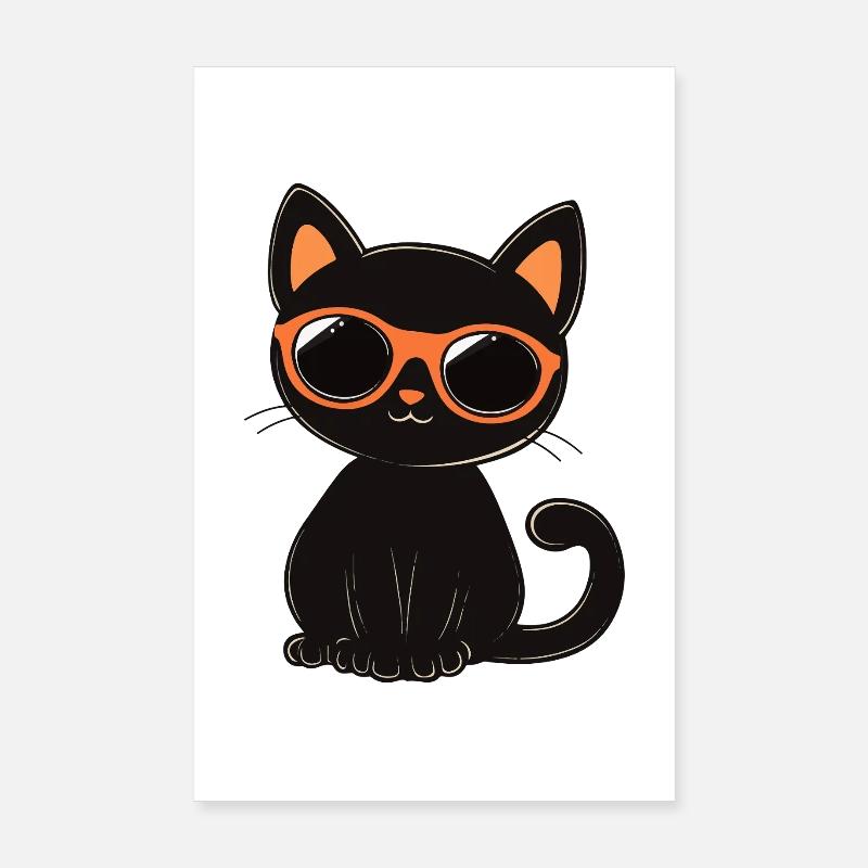 Chat avec des lunettes de soleil Poster 20 x 30 cm