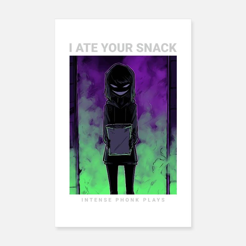 Phonk d'anime effrayant J'ai mangé ton goûter Poster 20 x 30 cm