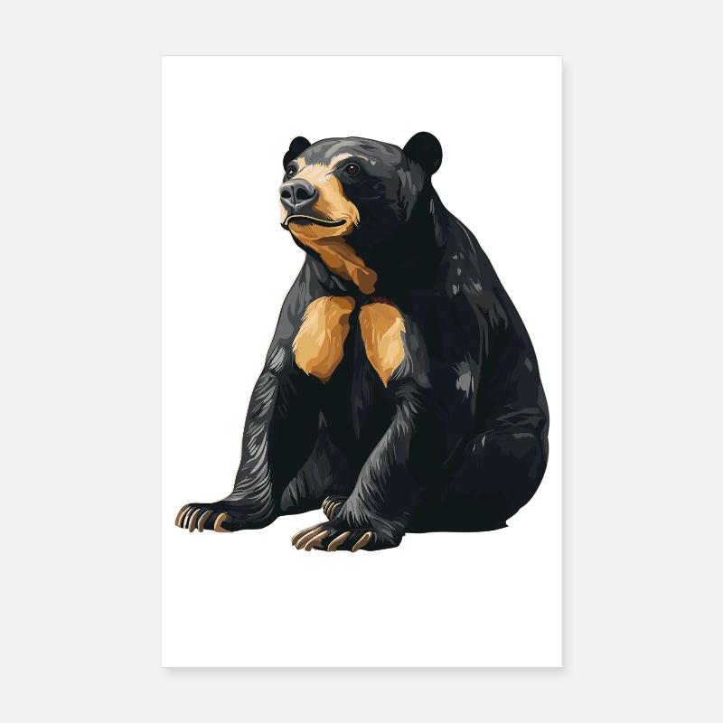 Ours du Soleil Ours Malais Poster 20 x 30 cm