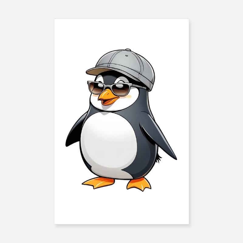Cool Pingu with style Poster 8" x 12" (20x30 cm)