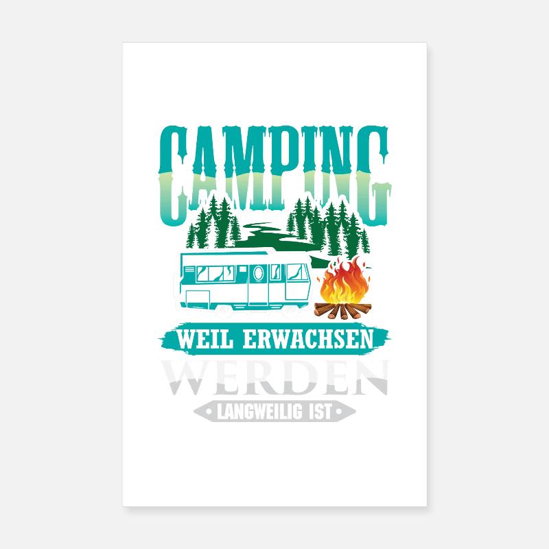 Camper Camping Caravane Dicton Poster 20 x 30 cm