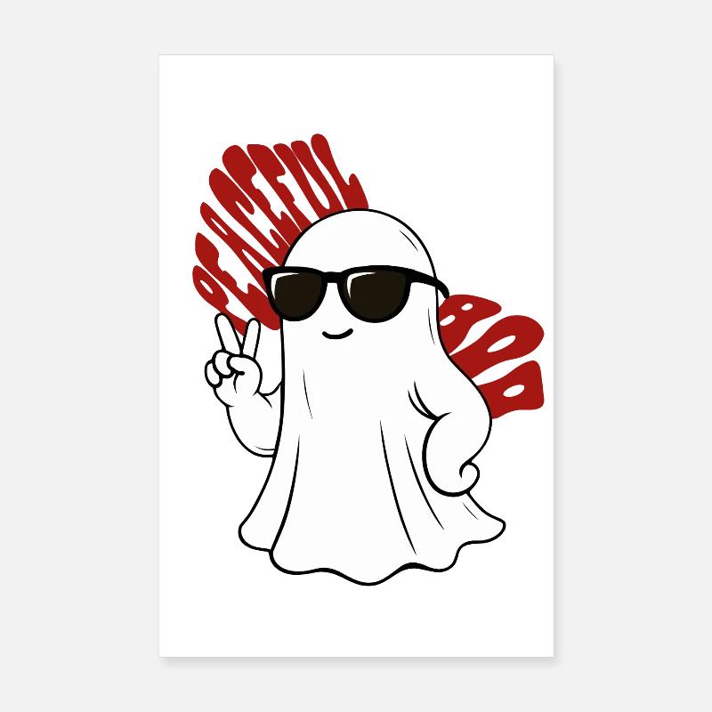 Fantôme décontracté avec lunettes de soleil Poster 20 x 30 cm