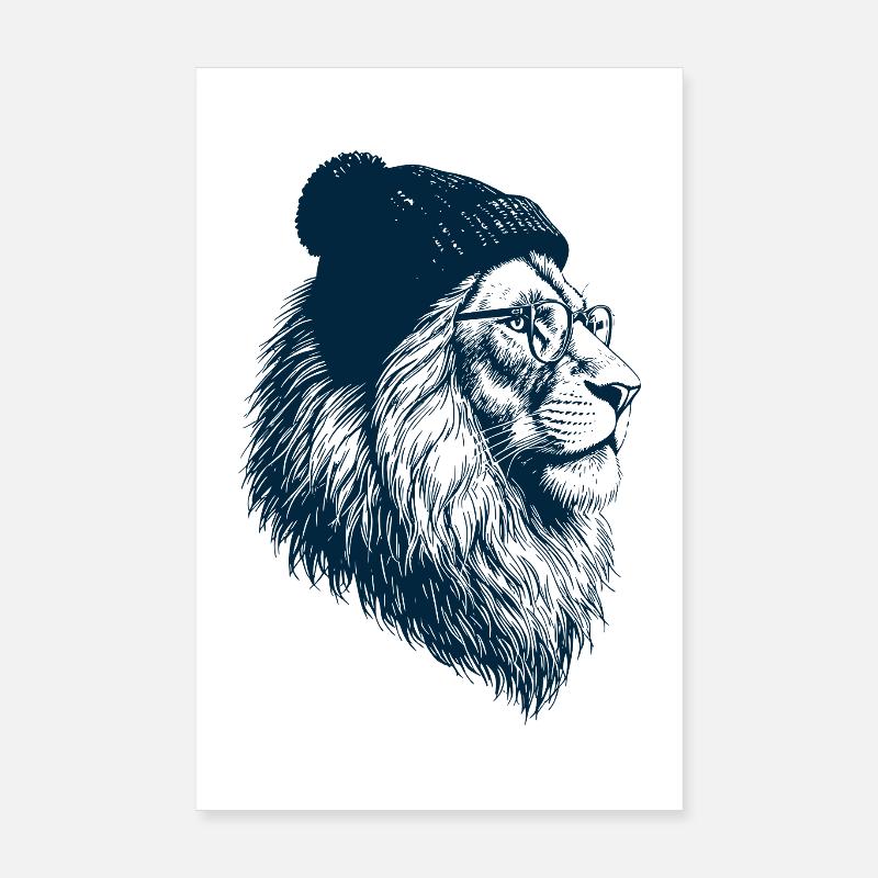 Hipster Löwe Poster 20x30 cm