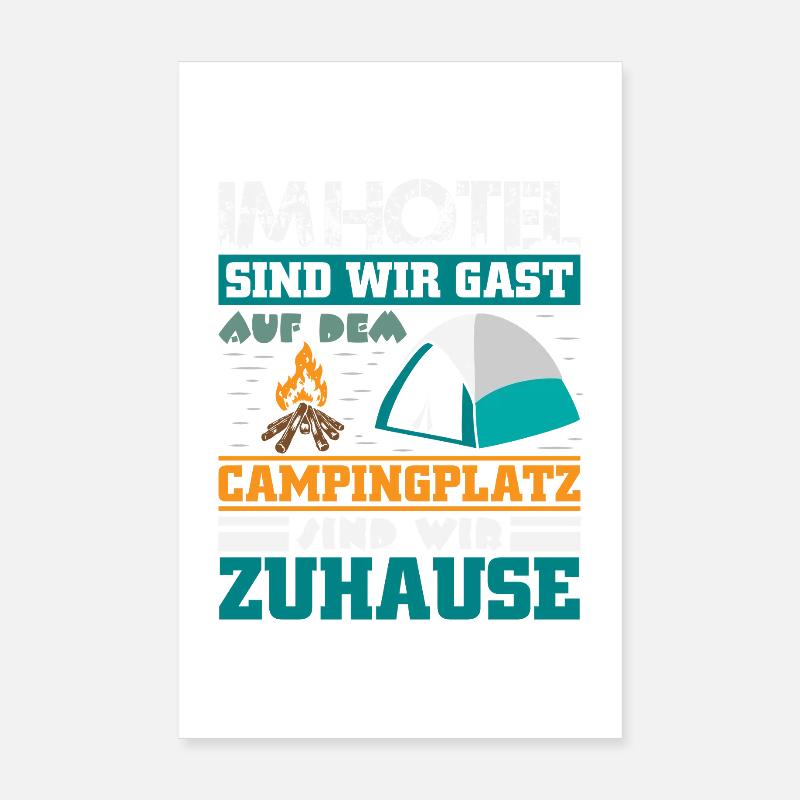 Camper Camping Caravane Dicton Poster 20 x 30 cm
