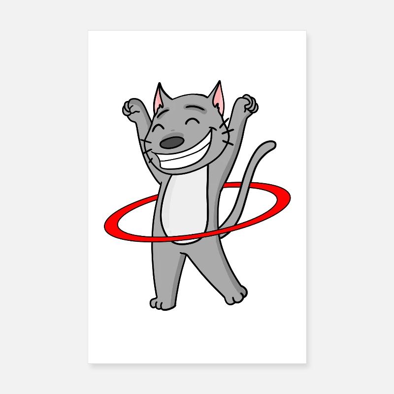 Chat mignon avec cerceau Poster 20 x 30 cm