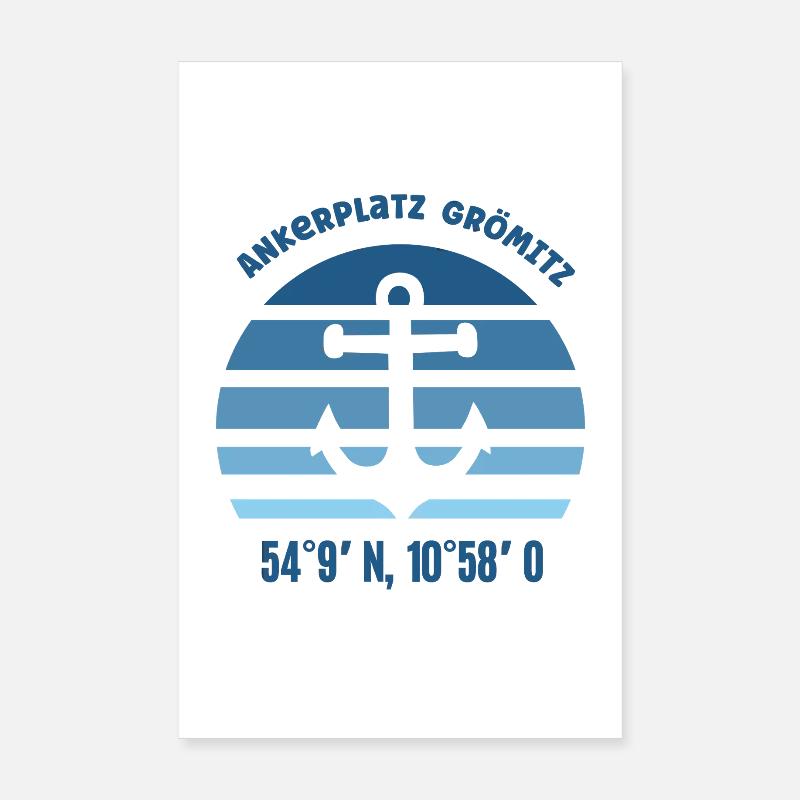 Grömitz Baltic Sea Schleswig Holstein Coordinates Poster 8" x 12" (20x30 cm)