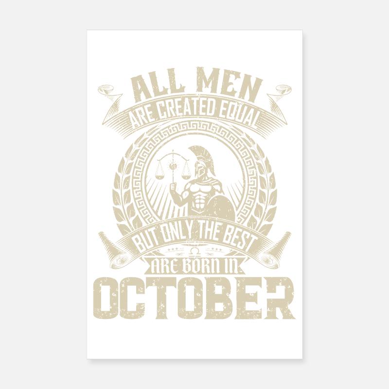 Octobre Tous les hommes sont créés égaux Design Poster 20 x 30 cm