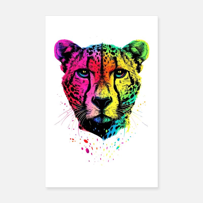 Guépard Guépard Gros chat Amoureux des chats Guépard Poster 20 x 30 cm