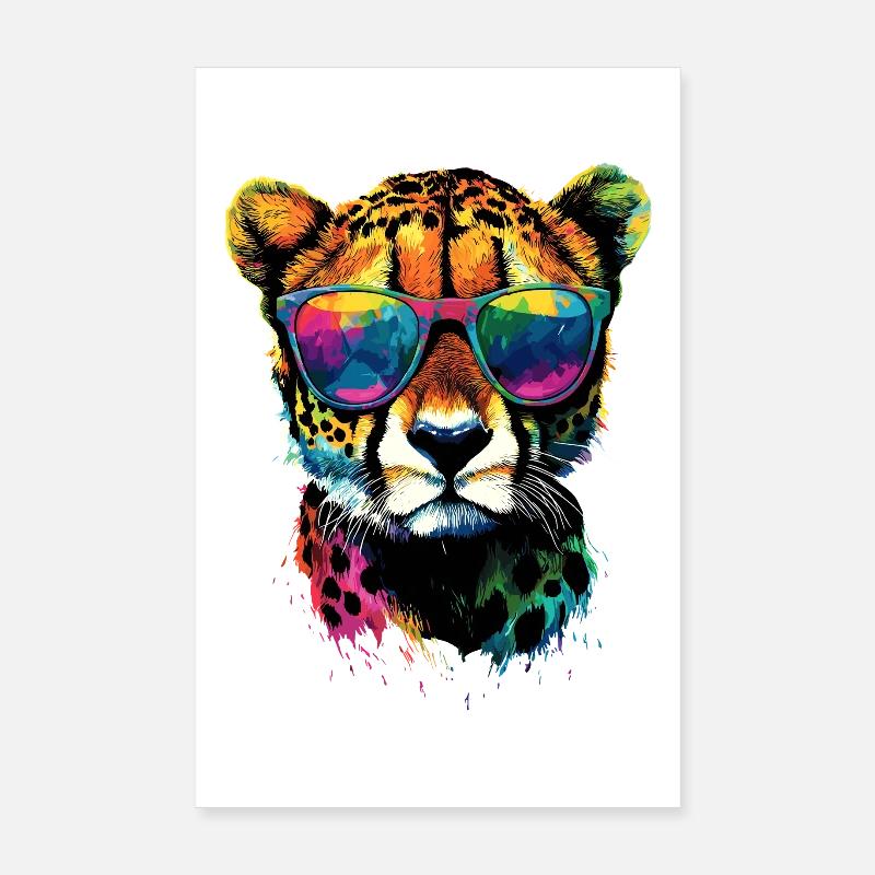 Guépard Guépard Gros chat Amoureux des chats Guépard Poster 20 x 30 cm