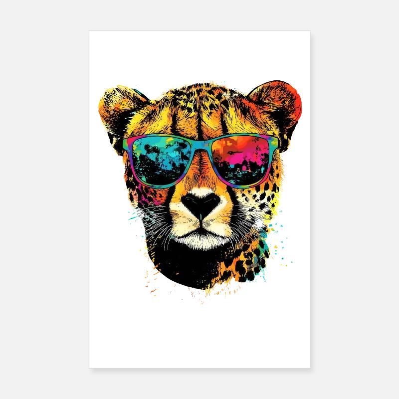 Guépard Guépard Gros chat Amoureux des chats Guépard Poster 20 x 30 cm