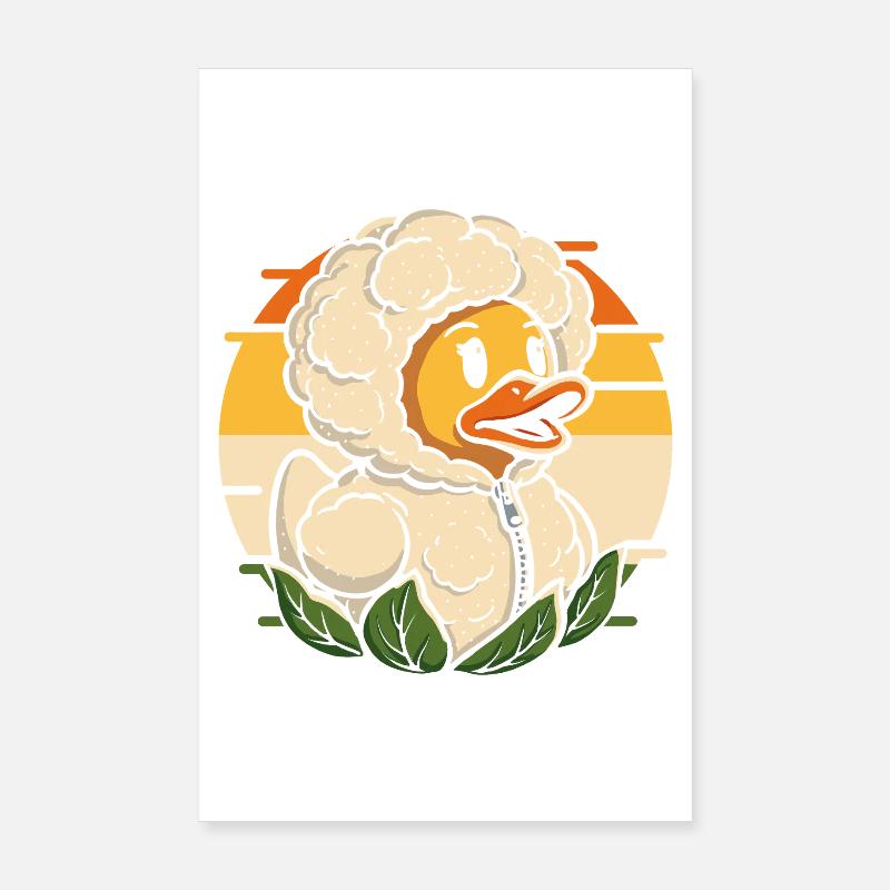 Cuddly duck head with cauliflower Poster 8" x 12" (20x30 cm)
