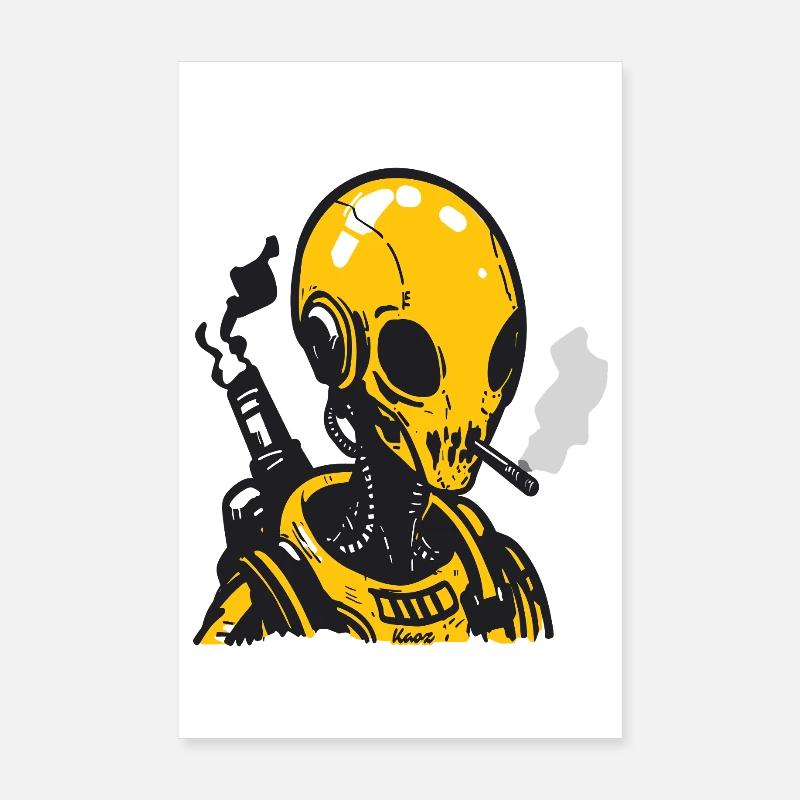 Conception futuriste de crâne d’astronaute Poster 20 x 30 cm