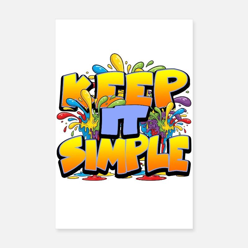 Bunter Slogan Keep it Simple Poster 20x30 cm