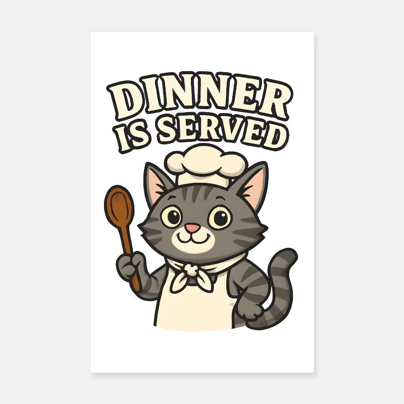  Koch-Katze – Dinner is Served Poster 20x30 cm