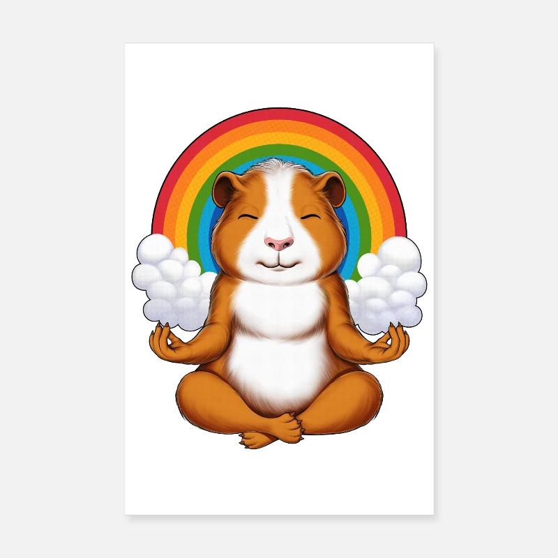 Guinea Pig Meditation Poster 8" x 12" (20x30 cm)