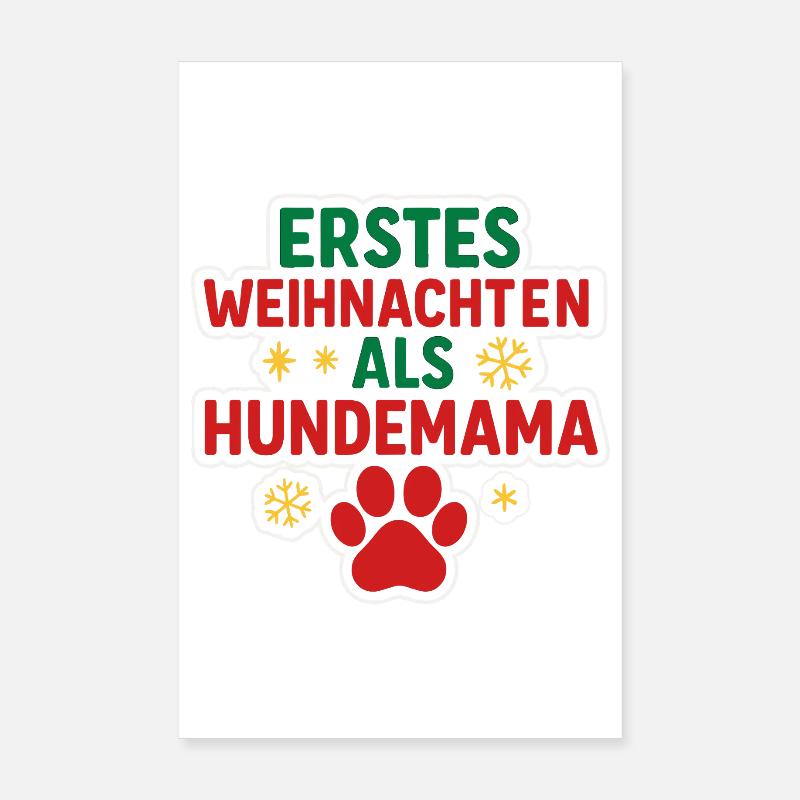 Noël Chien Maman Première Célébration Poster 20 x 30 cm