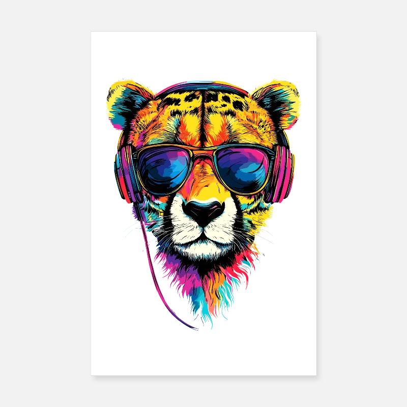Guépard Guépard Gros chat Amoureux des chats Guépard Poster 20 x 30 cm