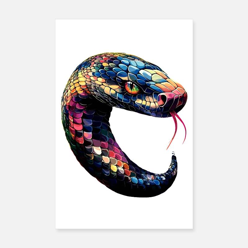 serpent, python, cobra, serpent à sonnettes, serpents Poster 20 x 30 cm