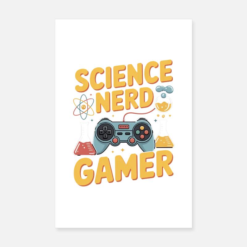 Science Nerd Gamer Controller Chemie Physik Poster 20x30 cm