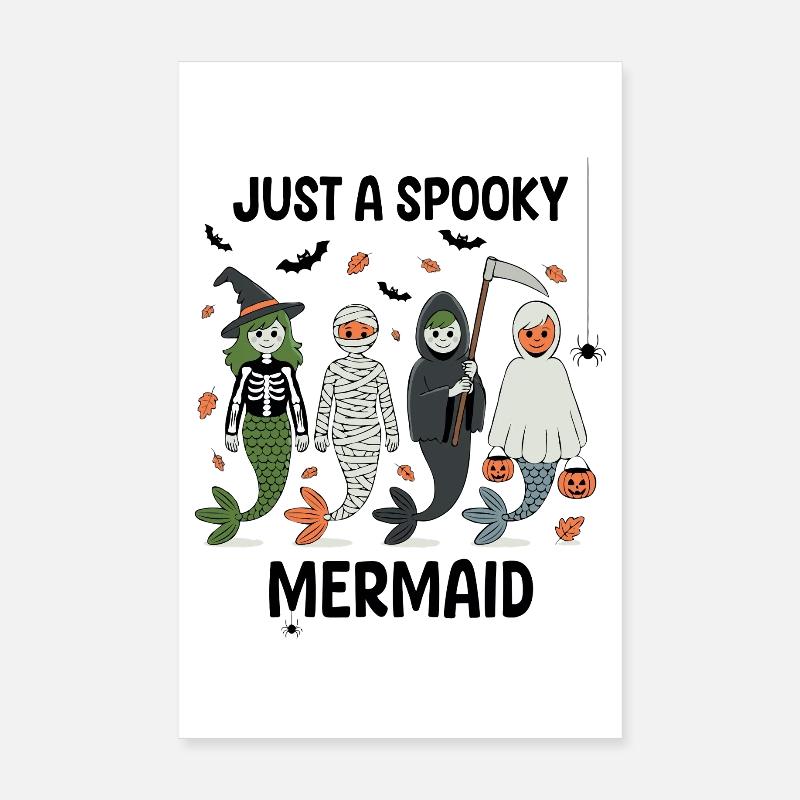Conception d’Halloween de sirènes hantées Poster 20 x 30 cm