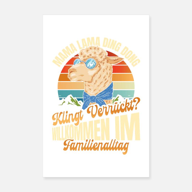Werdende Mutter MAMA LAMA DING DONG Lustiges Poster 20x30 cm