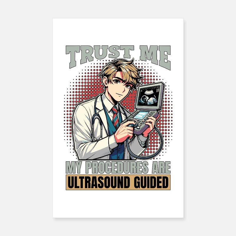 Échographiste Faites-moi confiance pour mes procédures Échographie Poster 20 x 30 cm