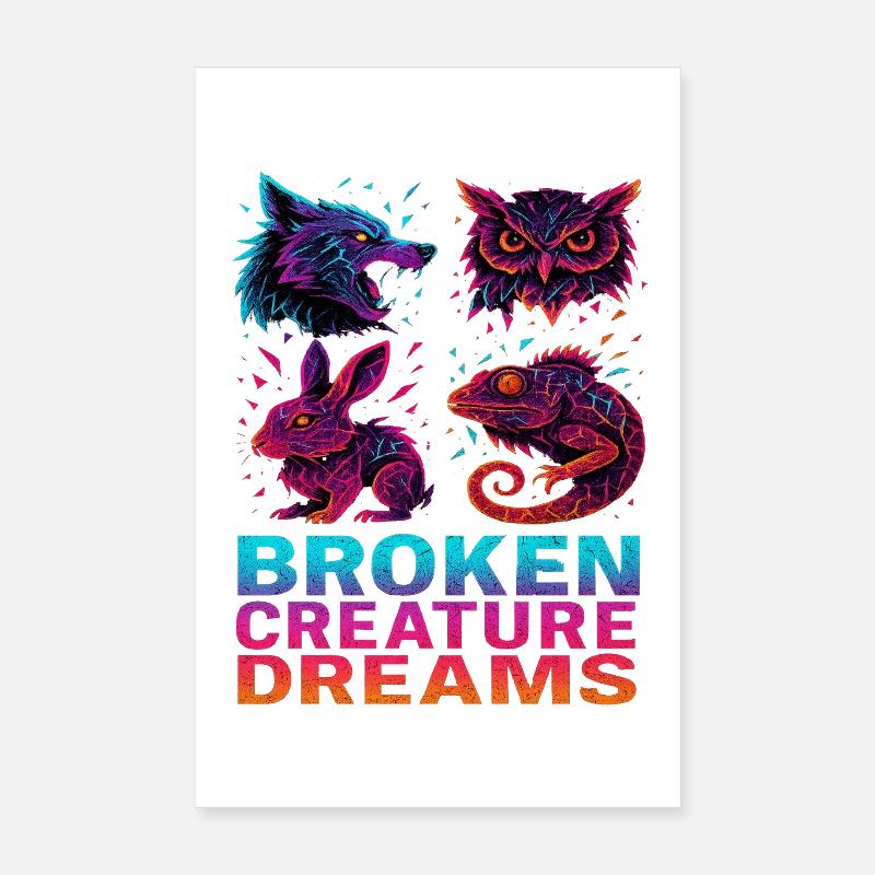 Bizarre Abstract Animals Broken Creatures Poster 8" x 12" (20x30 cm)