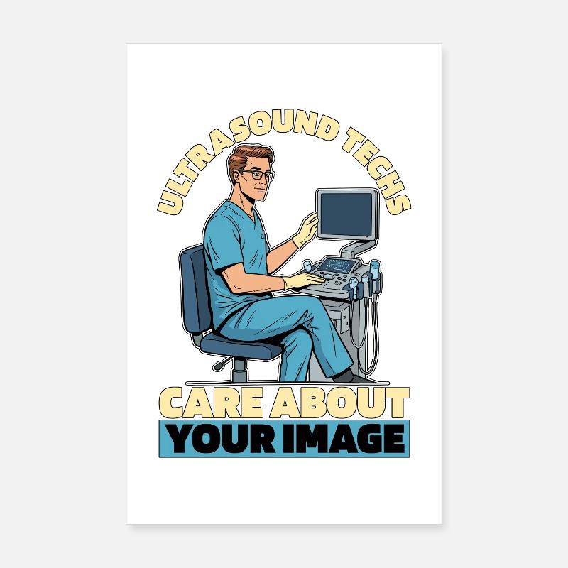 Les techniciens en échographie se soucient de l’échographie Poster 20 x 30 cm