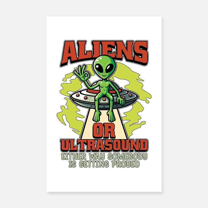 Échographiste extraterrestre ou échographie Poster 20 x 30 cm
