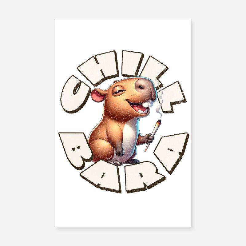 Capybara Chill Bara Poster 20x30 cm