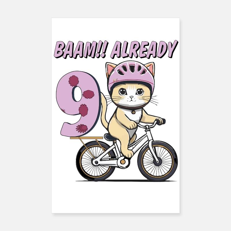 VÉLO CHAT BAAM !! DÉJÀ NEUF Poster 20 x 30 cm