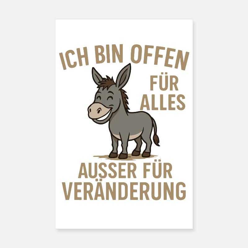 Humorvolle Esel-Motivationsbotschaft Poster 20x30 cm