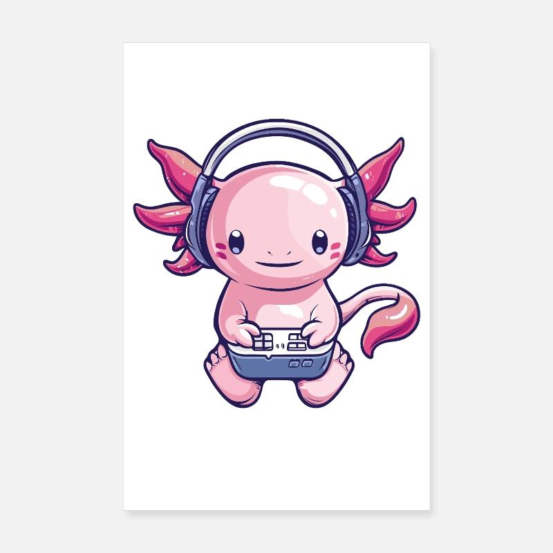 Creative Axolotl gaming Poster 8" x 12" (20x30 cm)