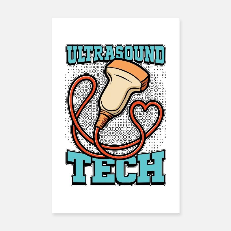 Échographiste Technicien en échographie Échographie Technicien en rayons X Poster 20 x 30 cm