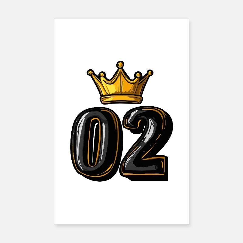 2 Number Crown Poster 8" x 12" (20x30 cm)
