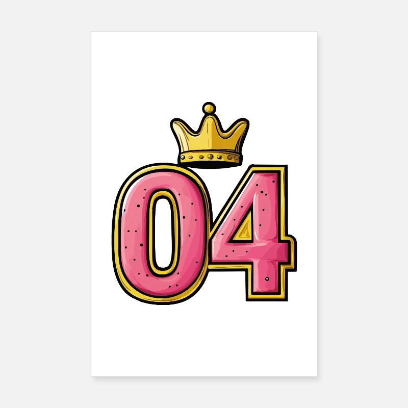 Couronne à 4 chiffres Poster 20 x 30 cm