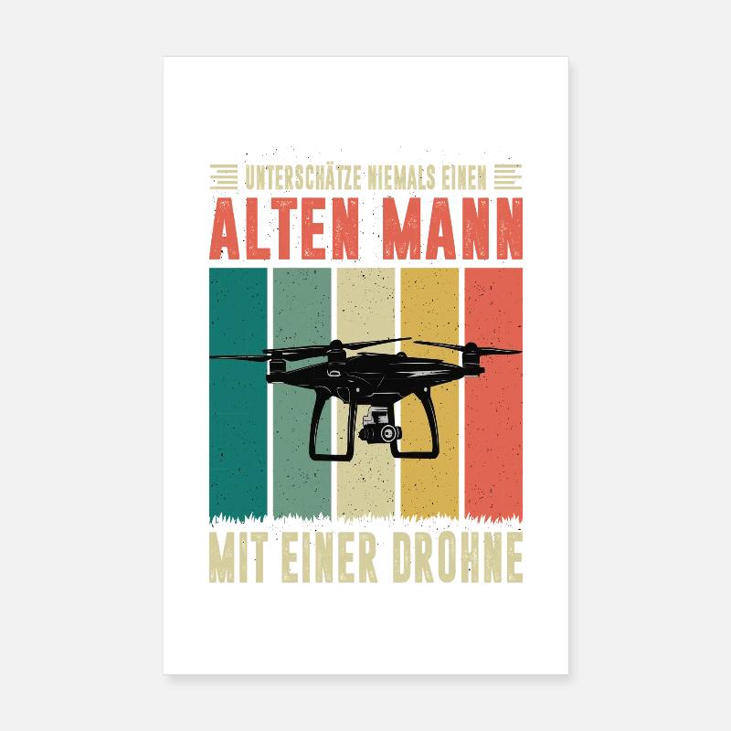 Accessoires de pilote de drone Drone Pilote de drone Cadeau Poster 20 x 30 cm