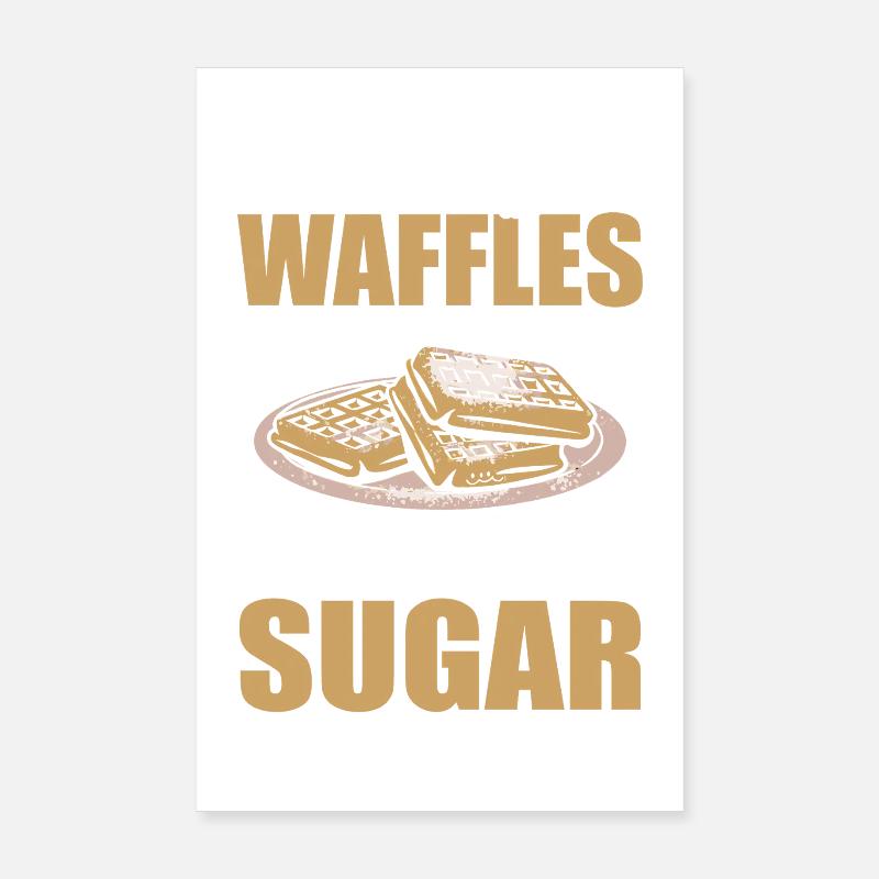 Gaufres moelleuses Gaufres belges Restauration rapide - Poster 20 x 30 cm - blanc