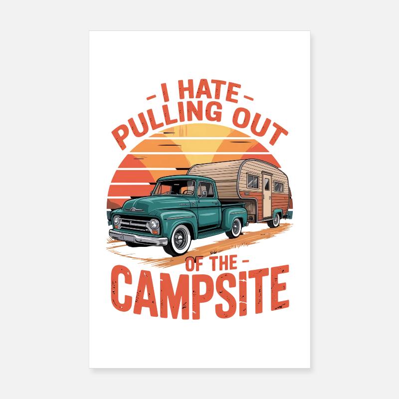 Camping Spruch Je déteste sortir du camping Poster 20 x 30 cm