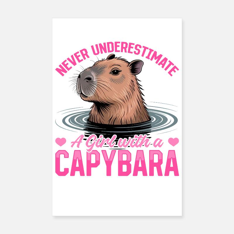 Funny Capybara Poster 20x30 cm