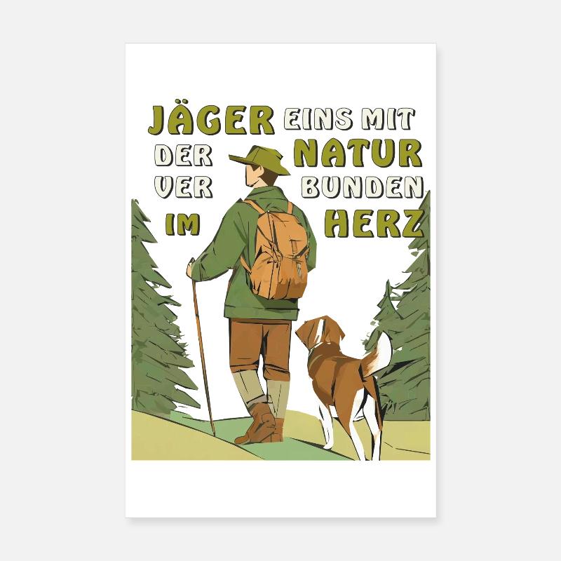 HUNTER NATURE AT HEART Poster 8" x 12" (20x30 cm)
